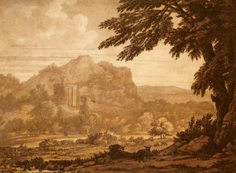 Landschaft mit einem Tempel